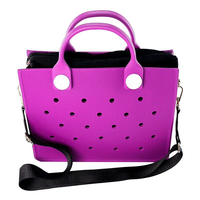 Purple Black Croc Bag
