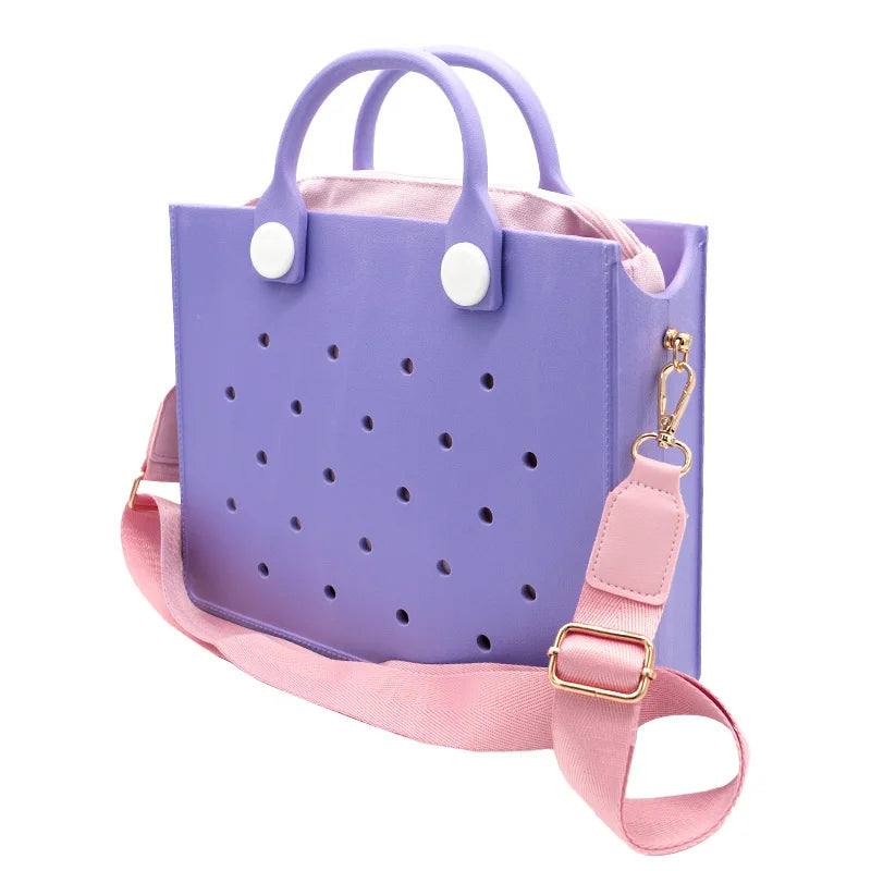 Purple Pink Croc Purse