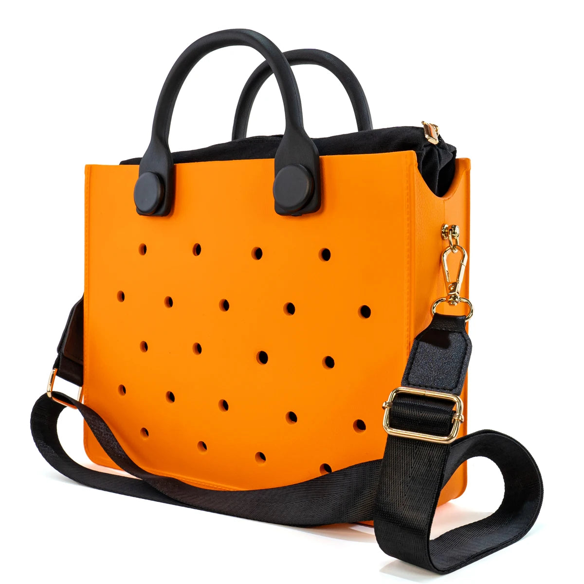 Orange Black  Croc Bag