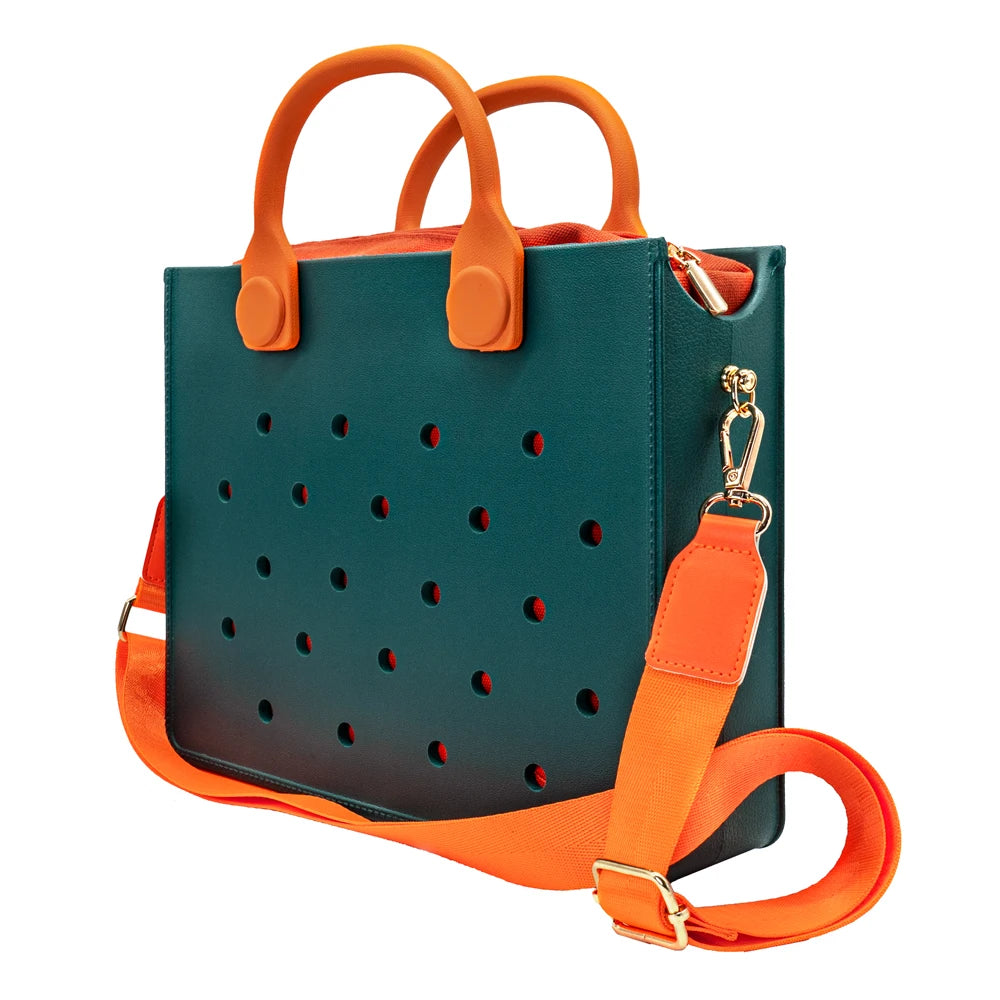 Green Orange Croc Bag