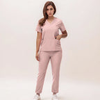 Powder Pink  Jogger Scrub Set