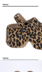 Leopard Thick Bottom Clogs