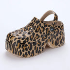 Leopard Thick Bottom Clogs