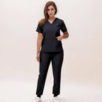 Black  jogger Scrub Set